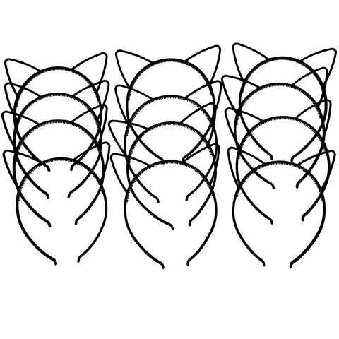 12pcs Black Ear Headband